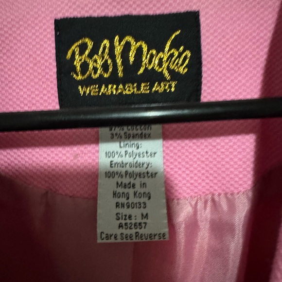 Bob Mackie Pink Blazer with Intricate White Design - Picture 4 of 13
